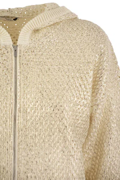Shop Peserico Linen And Cotton Cordonet Jacket In Gold