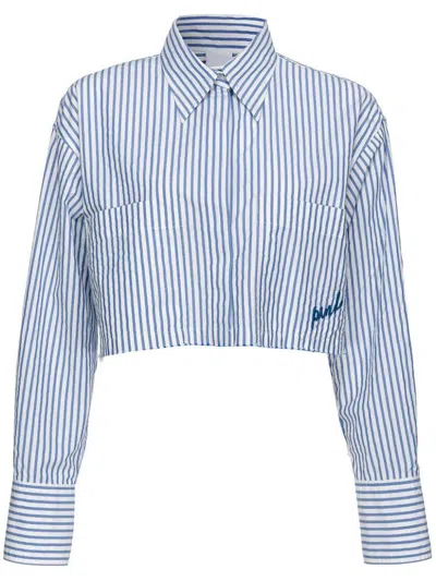 Shop Pinko Pergusa Dyed Cotton Shirt Clothing In Blue