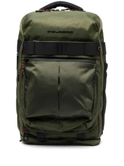 Shop Piquadro Bike Backpack Computer And Ipad Holder Bags In Green