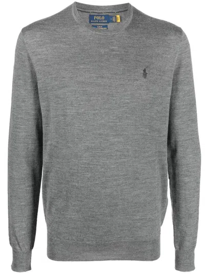 Shop Polo Ralph Lauren Ls Sf Cn Pp-ls-pullover Clothing In Grey