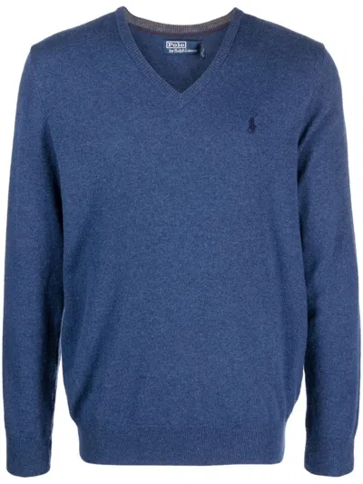 Shop Polo Ralph Lauren Ls Vn Pp-ls-pullover Clothing In Blue
