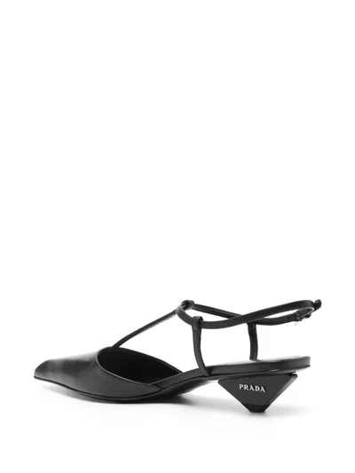 Prada 35 Calf Leather Pumps In Black