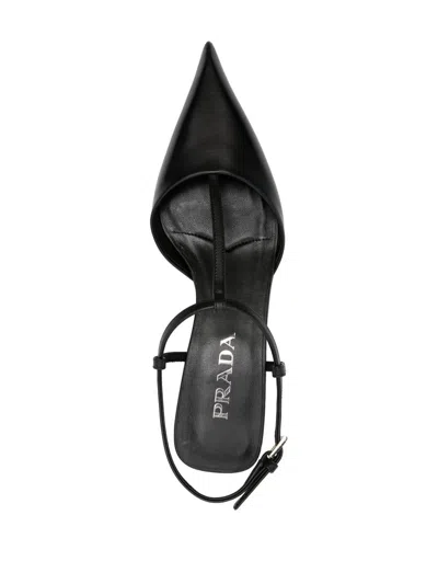 Prada 35 Calf Leather Pumps In Black