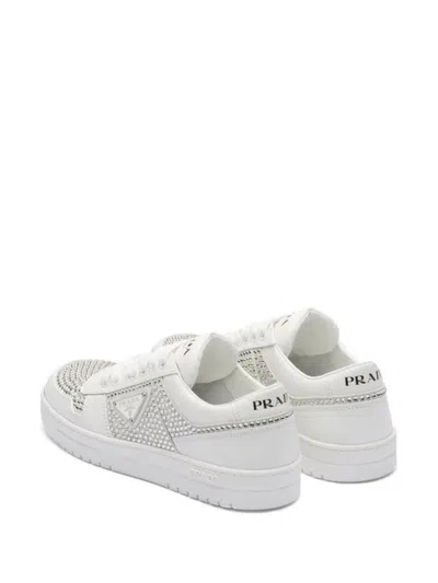 Shop Prada Downtown Sneakers Shoes In White