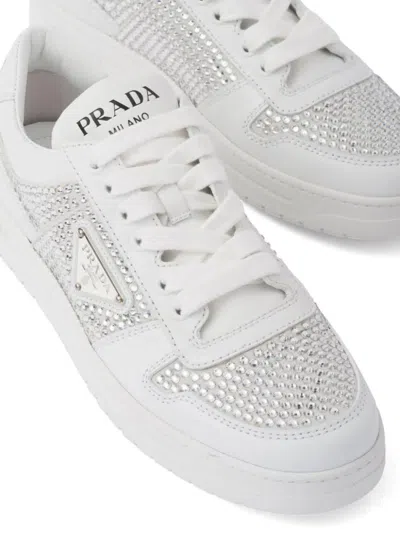 Shop Prada Downtown Sneakers Shoes In White