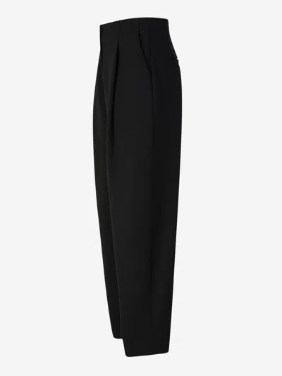 Shop Proenza Schouler Wool Pleated Pants In Black