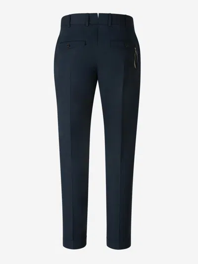 Shop Pt01 Cotton Formal Trousers In Navy Blue