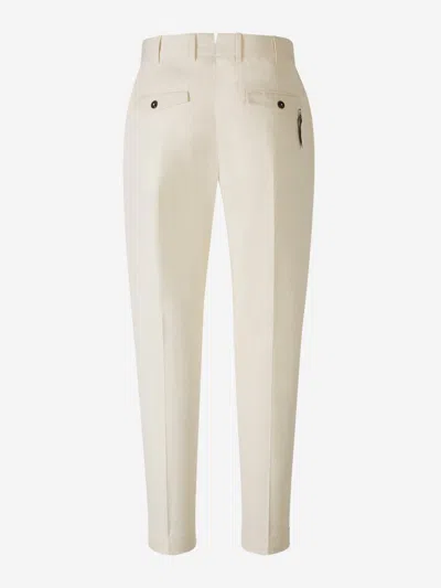 Shop Pt01 Cotton Formal Trousers In Cream