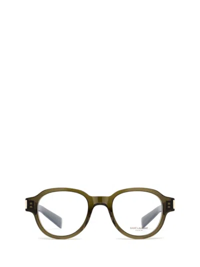 Shop Saint Laurent Eyewear Eyeglasses In Green