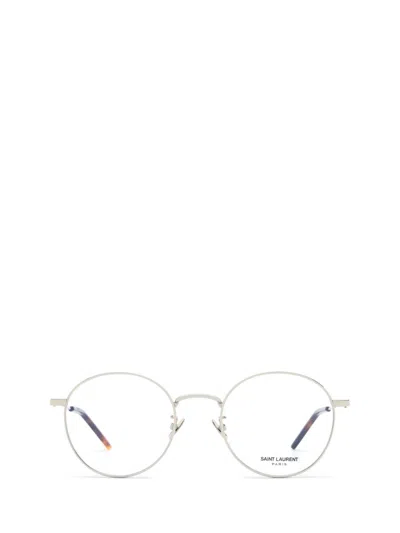 Shop Saint Laurent Eyewear Eyeglasses In Silver
