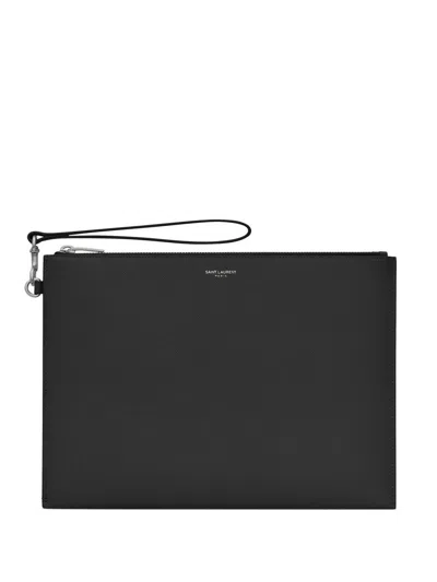 Shop Saint Laurent I-pad Holder Accessories In Black