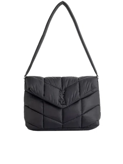 Shop Saint Laurent Puffer Bags In Black