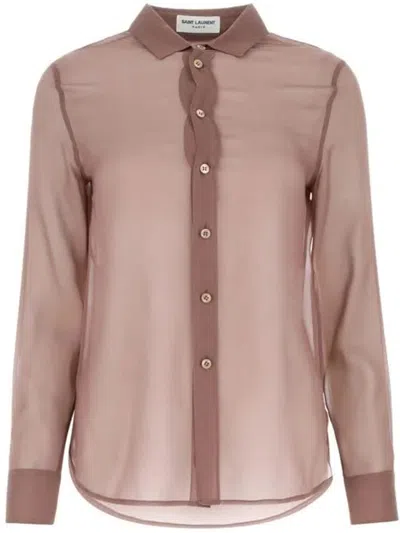 Shop Saint Laurent Shirt Clothing In Pink & Purple