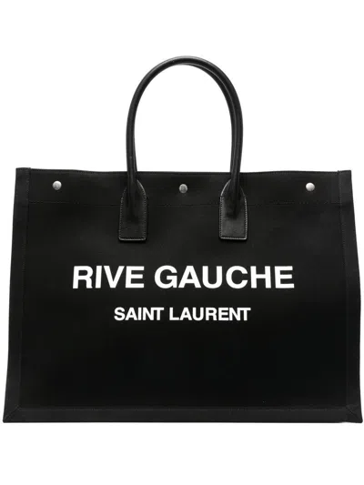 Shop Saint Laurent Tote Rive Gau Bags In Black