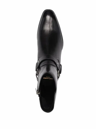 Shop Saint Laurent Wyatt 40 Harness Shoes In Black