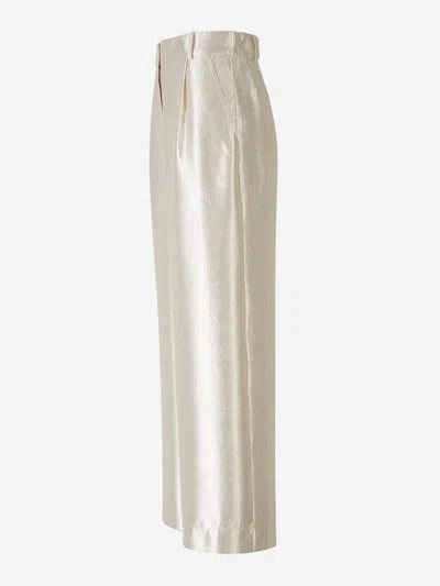 Shop Simkhai Malcolm Satin Pants In Made Of Polyester And Rayon
