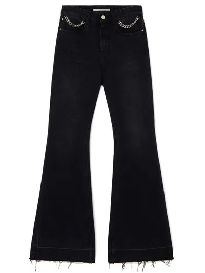 Shop Stella Mccartney Falabella Chain 70`s Flare Black Jeans Clothing