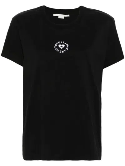 Shop Stella Mccartney Iconic Mini Heart T-shirt Clothing In Black