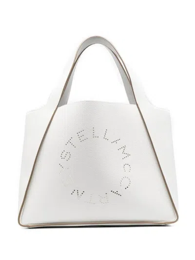 Shop Stella Mccartney Tote Embossed Grainy Mat Bags In White