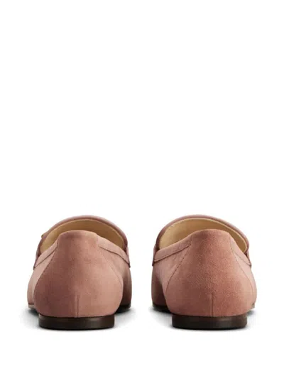 Shop Tod's Kate Suede Loafer Shoes In Pink & Purple