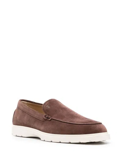 Shop Tod's Loafer Shoes In Brown