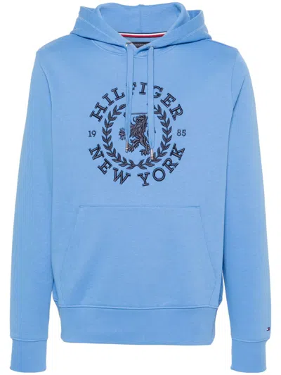 Shop Tommy Hilfiger Big Icon Crest Hoodie Clothing In Blue