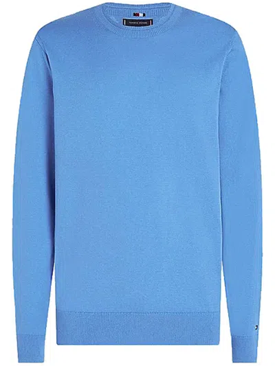 Shop Tommy Hilfiger Dc Cotton Lyocell Crewneck Clothing In Blue