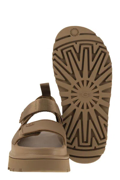 Shop Ugg Goldenglow - Adjustable Wedge Sandals In Brown