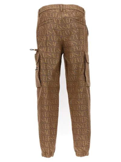 Shop Versace Allover' La Vacanza Caspule Pants In Brown