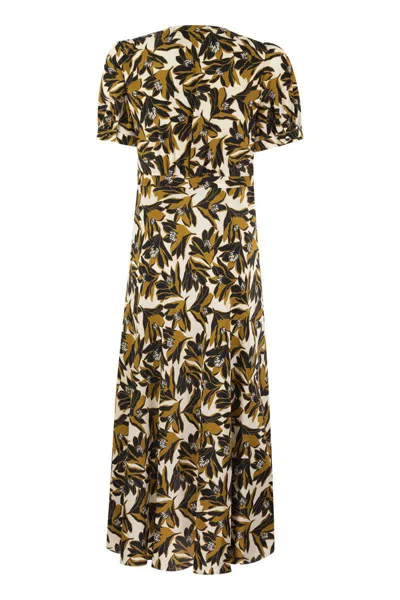 Shop Weekend Max Mara Affine1234 - Printed Silk Dress In Brown