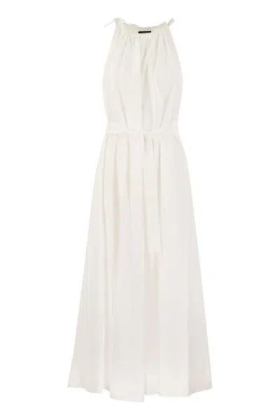Shop Weekend Max Mara Fidato - Cotton Poplin Dress In White
