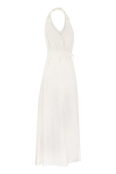Shop Weekend Max Mara Fidato - Cotton Poplin Dress In White
