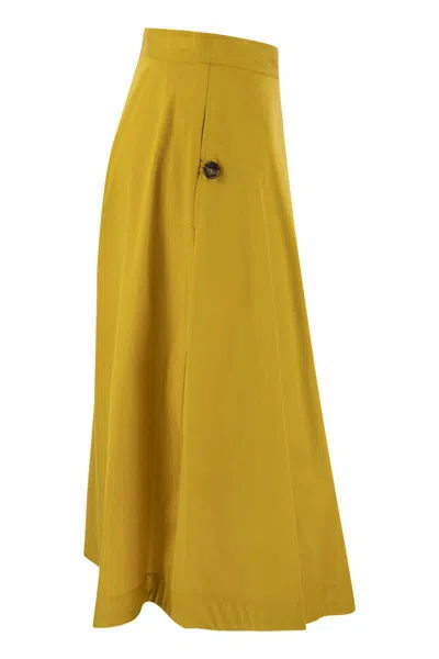 Shop Weekend Max Mara Gavino - Cotton Poplin Skirt In Yellow
