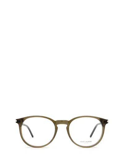 Shop Saint Laurent Eyewear Eyeglasses In Green