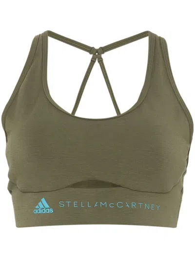 Shop Adidas By Stella Mccartney T-shirts & Tops In Olivecyan
