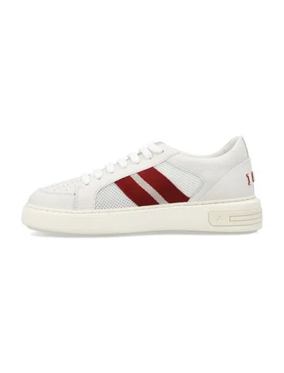 Shop Bally Melys-t Leather Sneakers In 0300 White