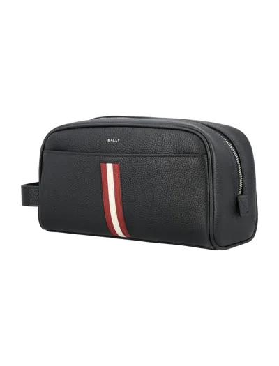 Shop Bally Rbn Washbag In Black/red+pall