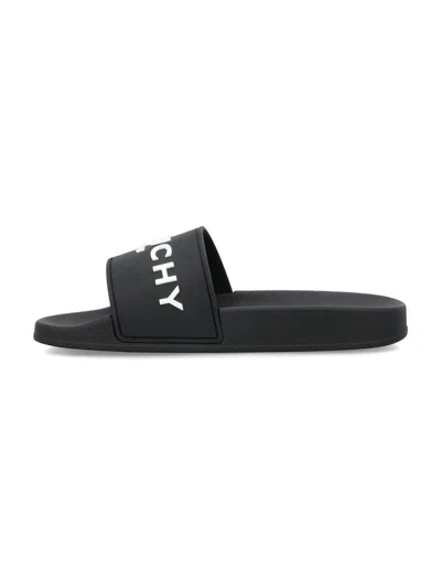 Shop Givenchy Slide Flat Sandals In Black