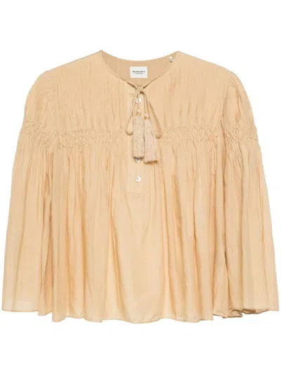 Isabel Marant Étoile Axeliana Pintuck-detail Blouse In Sahara