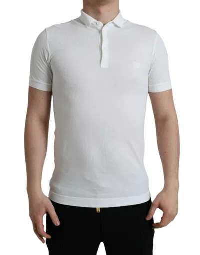 Shop Dolce & Gabbana White Collared Short Sleeve Crown T-shirt