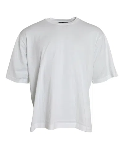 Shop Dolce & Gabbana White Cotton Short Sleeves Crewneck T-shirt