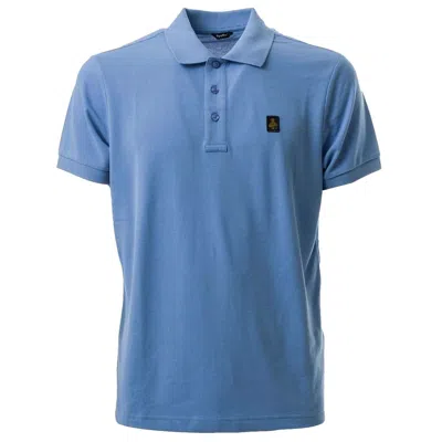 Shop Refrigiwear Light Blue Cotton Polo Shirt