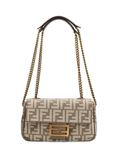 Shop Fendi Ff Moftif Chain-linked Midi Shoulder Bag In Default Title