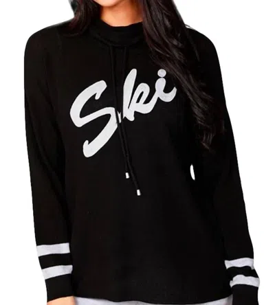 Angel Ski Drawstring Pullover In Black/gray In Black
