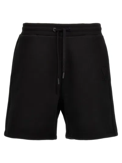 Shop Ami Alexandre Mattiussi Ami De Coeur Bermuda, Short In Black