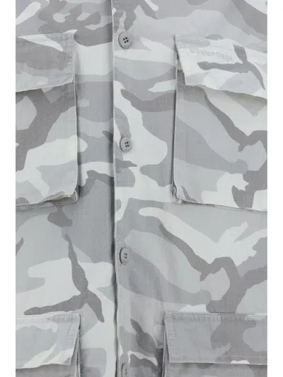 Shop Balenciaga Camicia Cargo In Light Grey