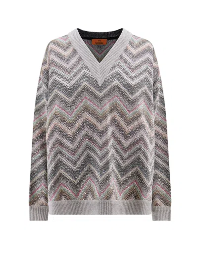 Shop Missoni Oversized Sweater With Zig Zag Pattern