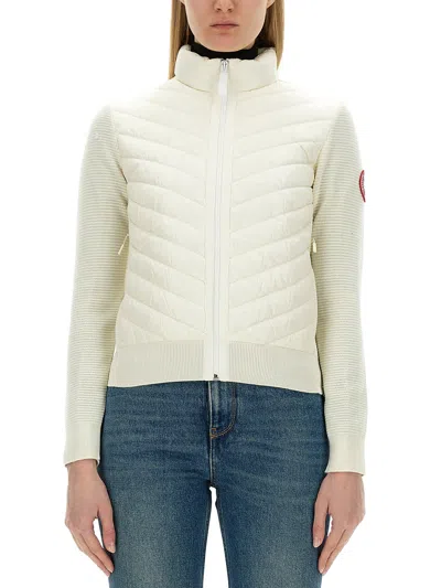 Shop Canada Goose Jacket With Logo In Bianco
