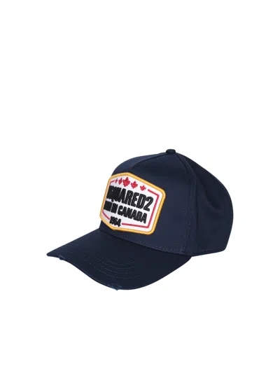 Shop Dsquared2 Logo Blue Hat
