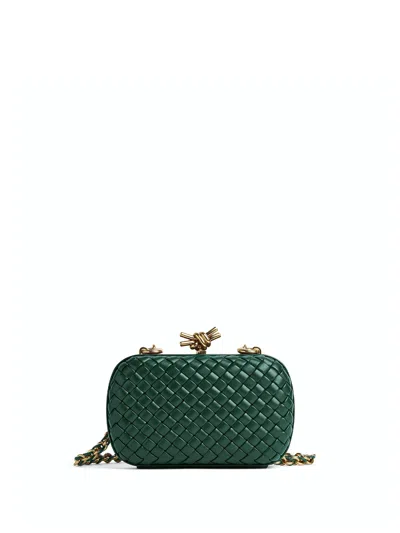 Shop Bottega Veneta Shoulder Bag In Emerald Green Gold